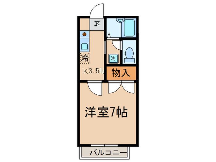 オネスト小宮(1K/1階)の間取り写真