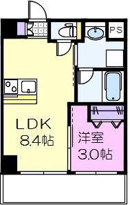 セントフィオーレ神宮(1LDK/4階)の間取り写真