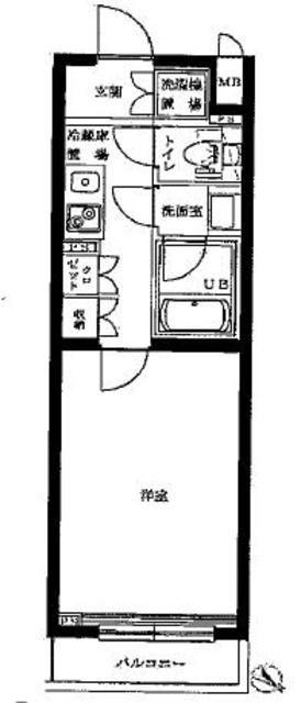 ルーブル駒沢大学参番館(1K/3階)の間取り写真