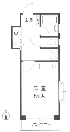 第ⅡTSコーポ(ワンルーム/3階)の間取り写真