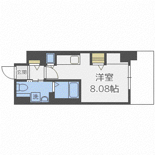 パシフィックタワー札幌(1K/13階)の間取り写真