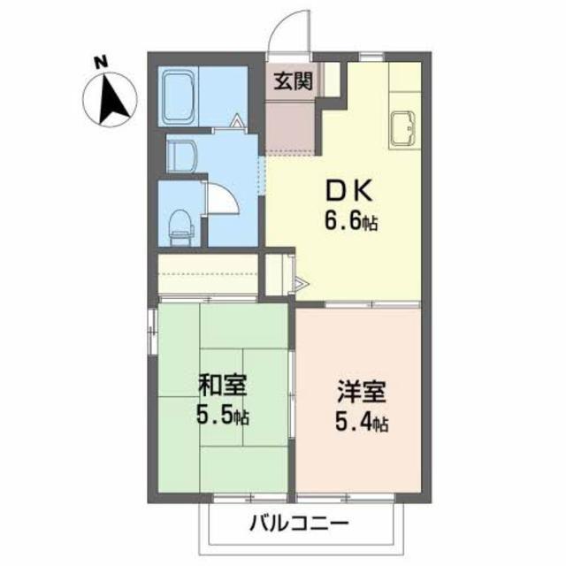 メゾンアムール(2DK/2階)の間取り写真
