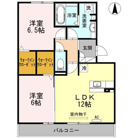 シャルマン堂前(2LDK/3階)の間取り写真