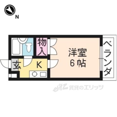 ハイツ嵐山(1K/3階)の間取り写真