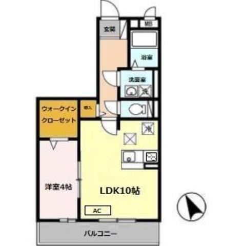 セジュール亀山(1LDK/1階)の間取り写真