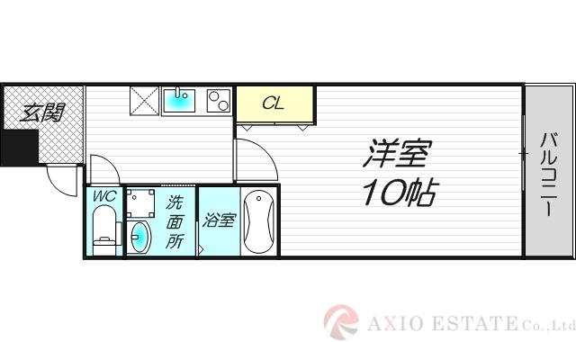 フジパレス十三ウエスト(1K/3階)の間取り写真