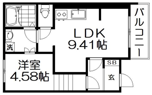 キャルムコート交野2番館(ワンルーム/3階)の間取り写真