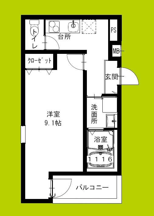 フジパレス泉佐野駅西I番館(1K/1階)の間取り写真