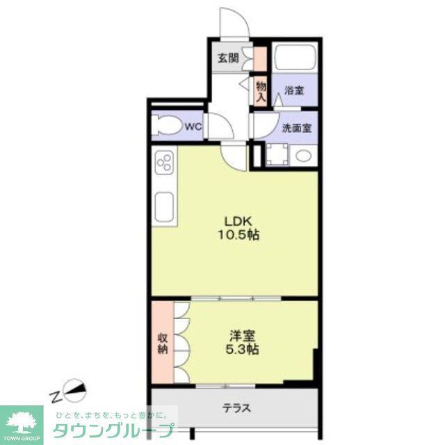 GREEN TOSHIN(1LDK/1階)の間取り写真