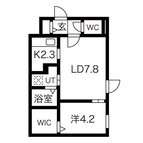 PROGRESS東区役所(1LDK/3階)の間取り写真