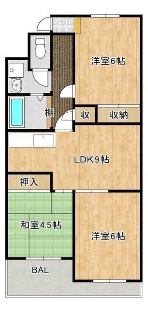 デ・ポアール宮前平(3LDK/5階)の間取り写真