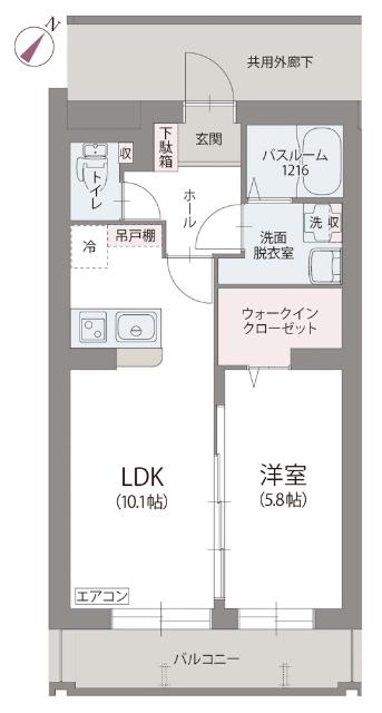 フローラ暁(1LDK/2階)の間取り写真