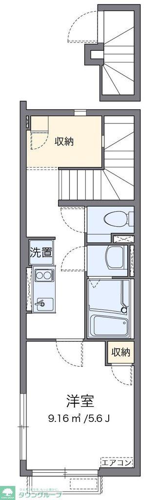 クレイノ高松(1K/2階)の間取り写真