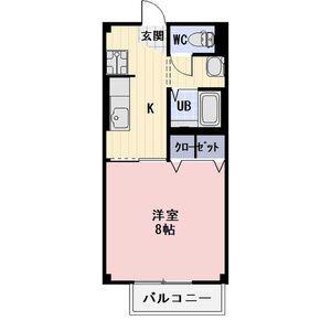 エスポワール穂並 II(1K/2階)の間取り写真