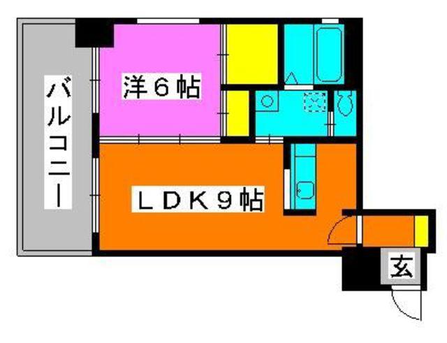 サンシティ駅南(1LDK/2階)の間取り写真