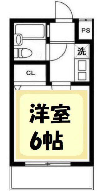 ジュネパレス越谷(1K/2階)の間取り写真