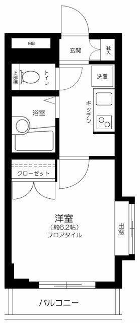 ソアブール西早稲田(1K/3階)の間取り写真