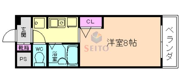 パークサイドコート(1K/6階)の間取り写真