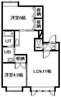 ファイン6・5(2LDK/1階)の間取り写真