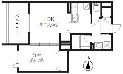 プレミールM(1LDK/1階)の間取り写真