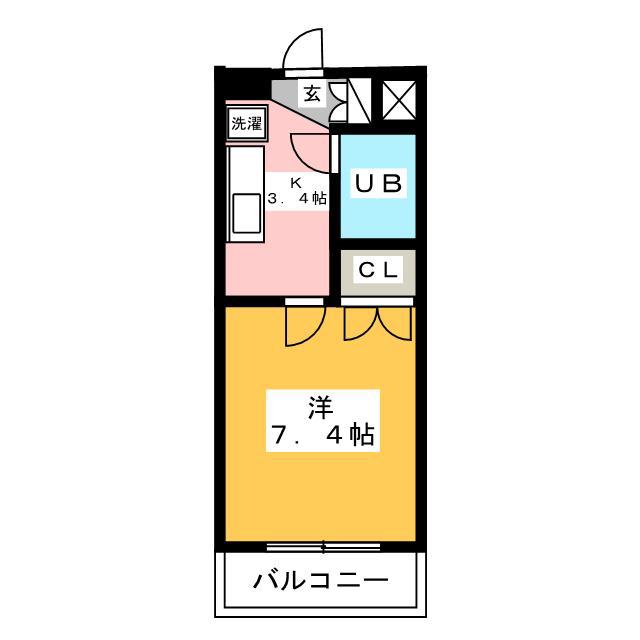 リバティハイツIII(1K/3階)の間取り写真
