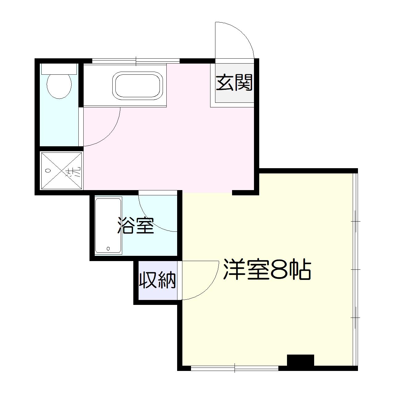 坂元ビル(ワンルーム/2階)の間取り写真