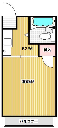 ハイツセゾン(1K/2階)の間取り写真