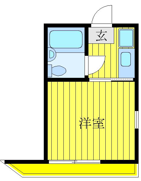 シャンテ東十条(1K/2階)の間取り写真