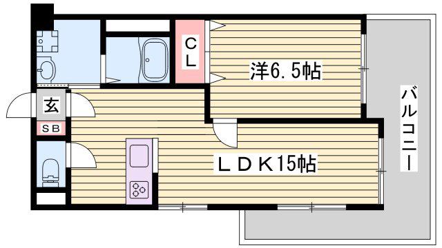 パレスタジオ(1LDK/2階)の間取り写真