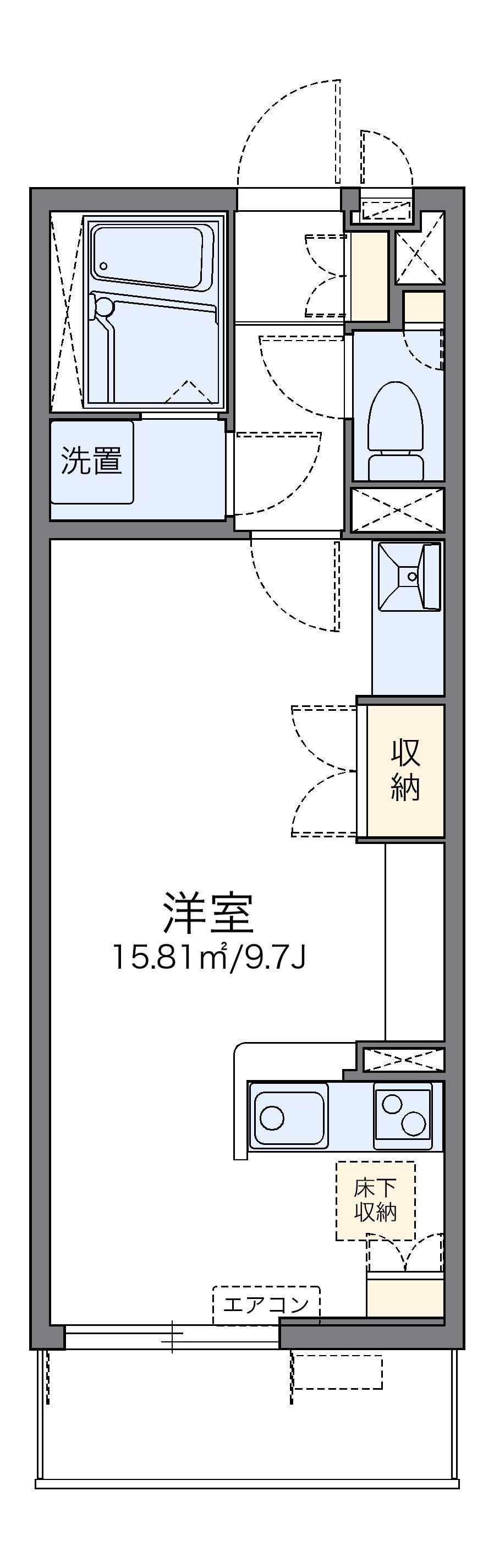 レオネクストORCHID T(ワンルーム/1階)の間取り写真