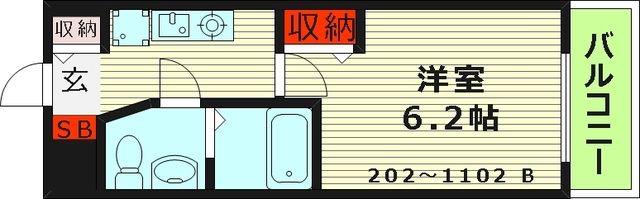 エスリード京橋3番館(1K/4階)の間取り写真