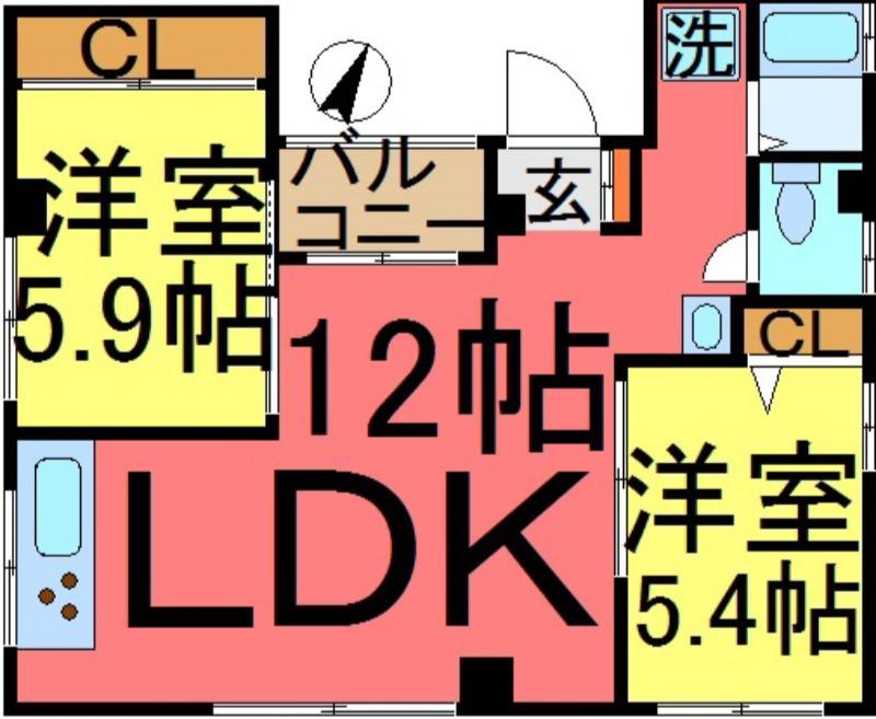 シティマンション大山(2LDK/1階)の間取り写真