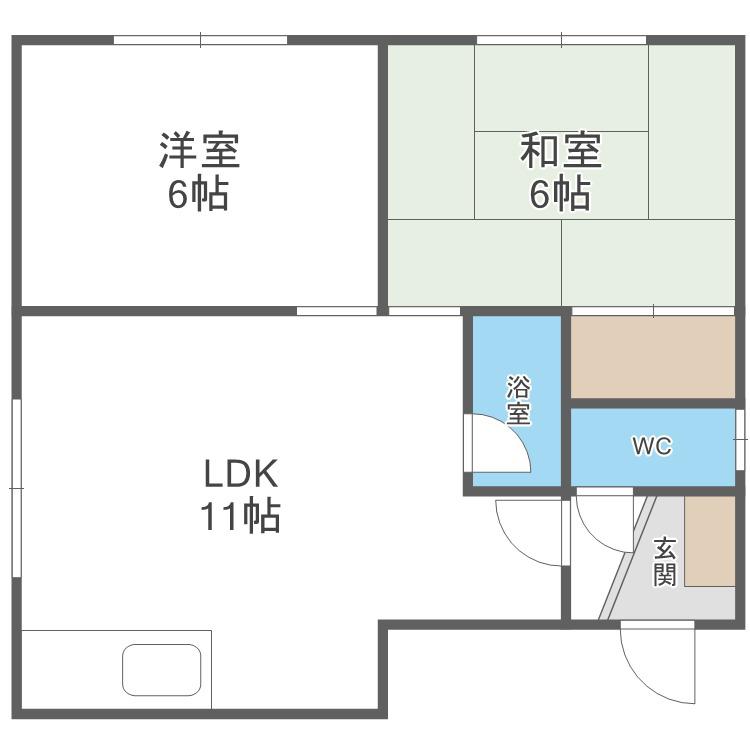 ルミエール32(2LDK/2階)の間取り写真