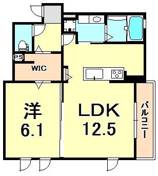 KITANO COLN(1LDK/1階)の間取り写真