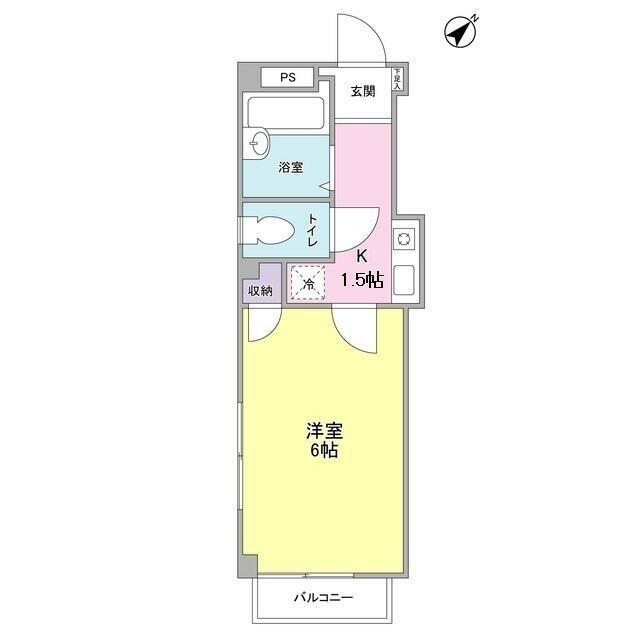 メゾンフラワー笹塚(1K/2階)の間取り写真