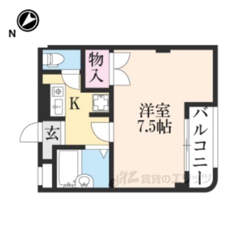 ブライトンパーク(1K/1階)の間取り写真