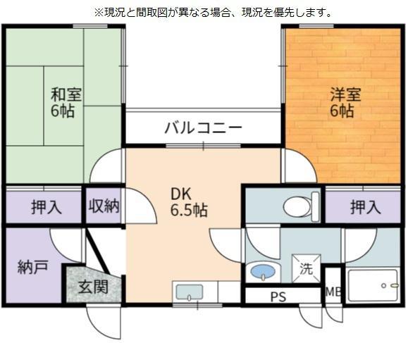 コーポ基(2SDK/2階)の間取り写真