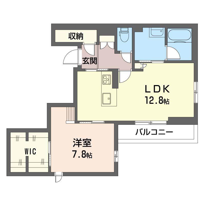 ココ エルミタージュ(1LDK/2階)の間取り写真