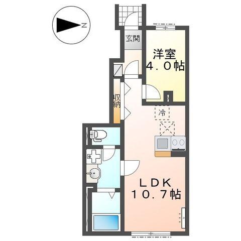 CLAIR(1LDK/1階)の間取り写真