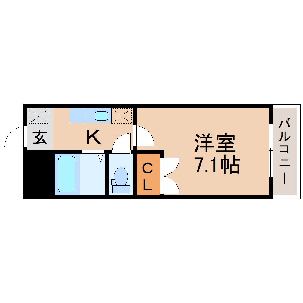 ファーイーストメゾン(1K/2階)の間取り写真