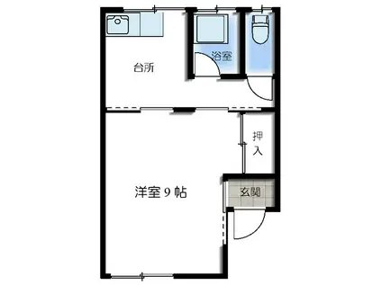 コーポサクラ(1K/2階)の間取り写真