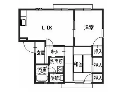 シュリーフェン・399 C棟(2LDK/2階)の間取り写真