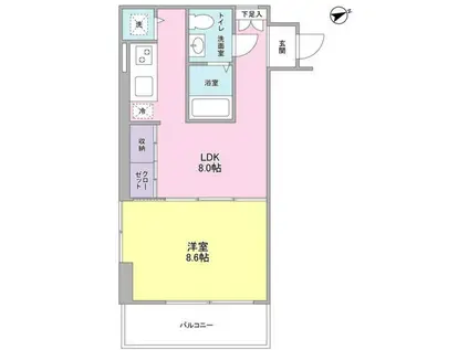 BRICK PLACE(1LDK/2階)の間取り写真