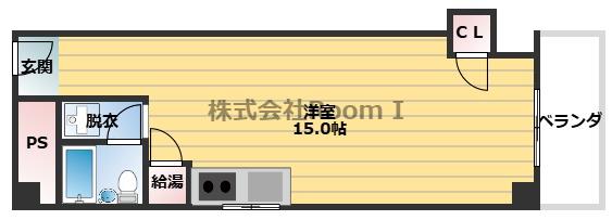 ドリームスクエア(ワンルーム/4階)の間取り写真