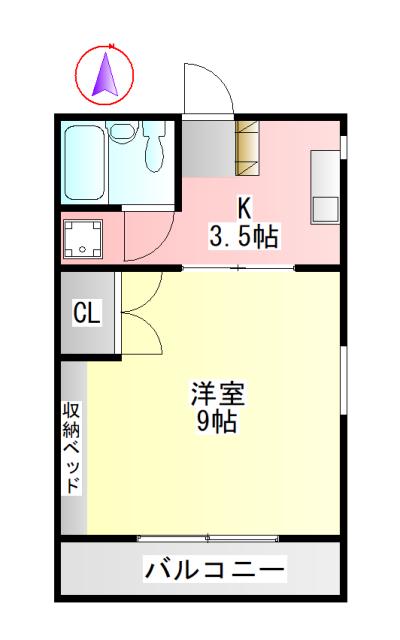 コーポラスシェトア(1K/3階)の間取り写真