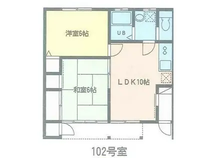 K・Sロイヤルハイツ(2LDK/1階)の間取り写真