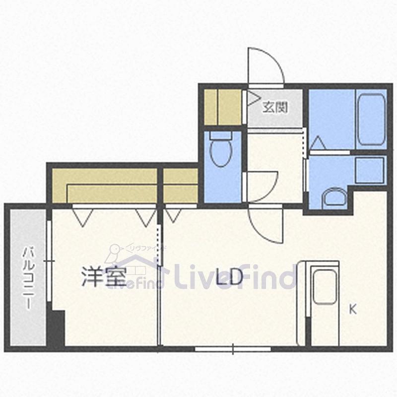 カレラ福住2ND(1LDK/4階)の間取り写真