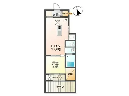 アグリN(1LDK/1階)の間取り写真