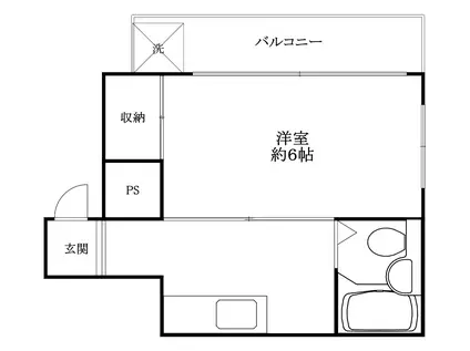 サニーハイツ西久保(1K/5階)の間取り写真