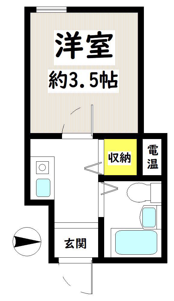 エスティ ビル旭町(1K/3階)の間取り写真